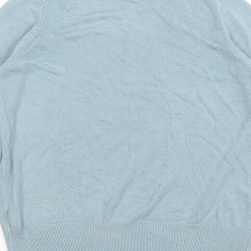 Marks and Spencer Womens Blue High Neck  Acrylic Pullover Jumper Size 12
