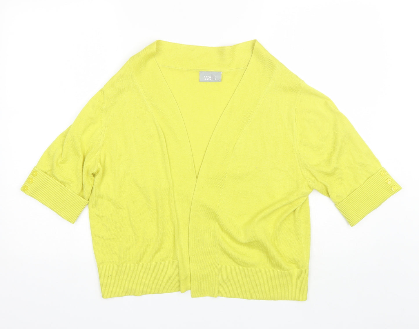 Walis Womens Yellow V-Neck  Viscose Shrug Jumper Size L