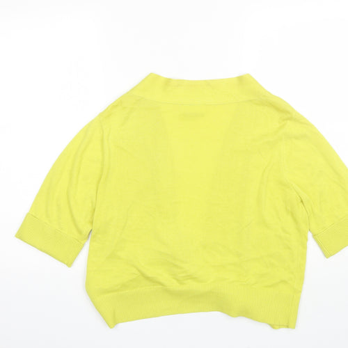 Walis Womens Yellow V-Neck  Viscose Shrug Jumper Size L