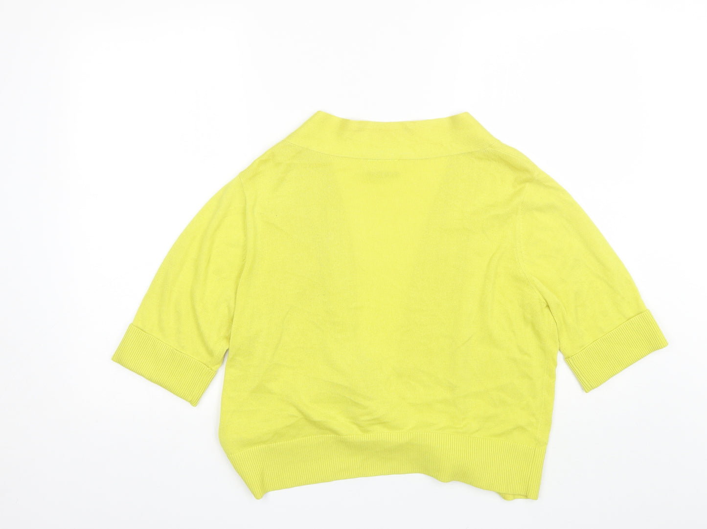 Walis Womens Yellow V-Neck  Viscose Shrug Jumper Size L