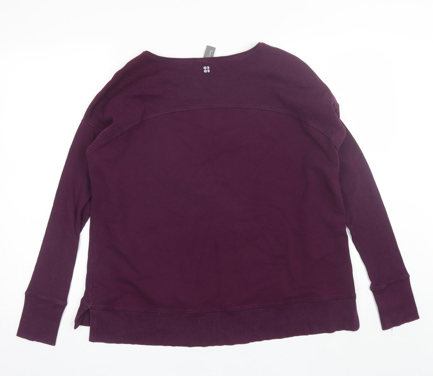 Sweaty Betty Womens Purple Round Neck  Cotton Pullover Jumper Size XS