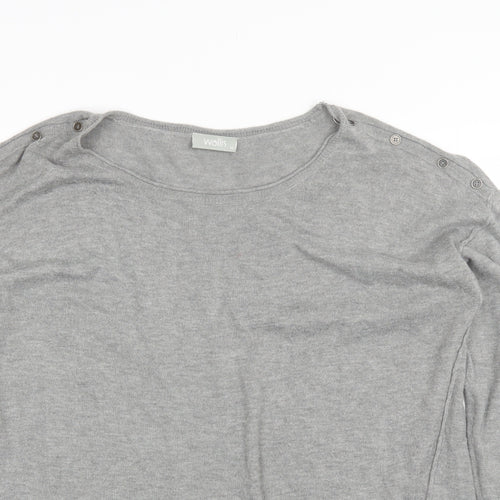 Walis Womens Grey Round Neck  Acrylic Pullover Jumper Size M