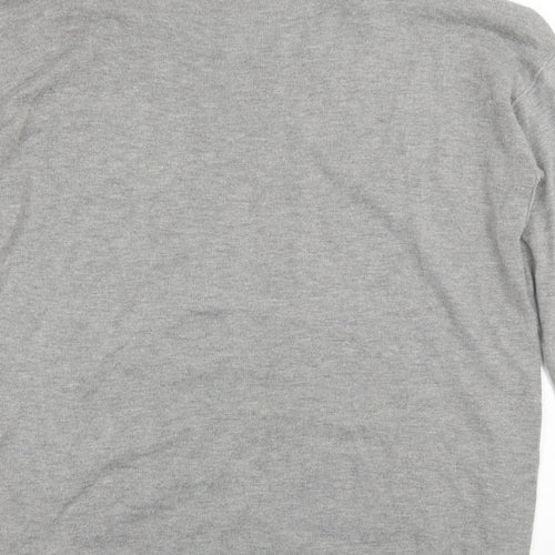 Walis Womens Grey Round Neck  Acrylic Pullover Jumper Size M
