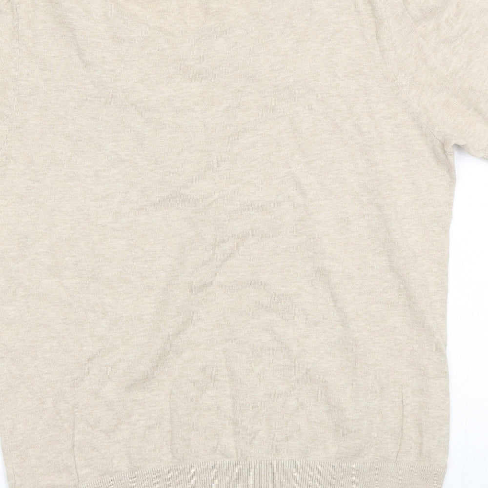 F&F Womens Beige  Cotton Basic Blouse Size 16 Round Neck