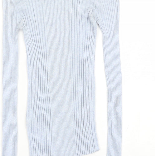 Atmosphere Womens Blue Round Neck  Nylon Pullover Jumper Size 6