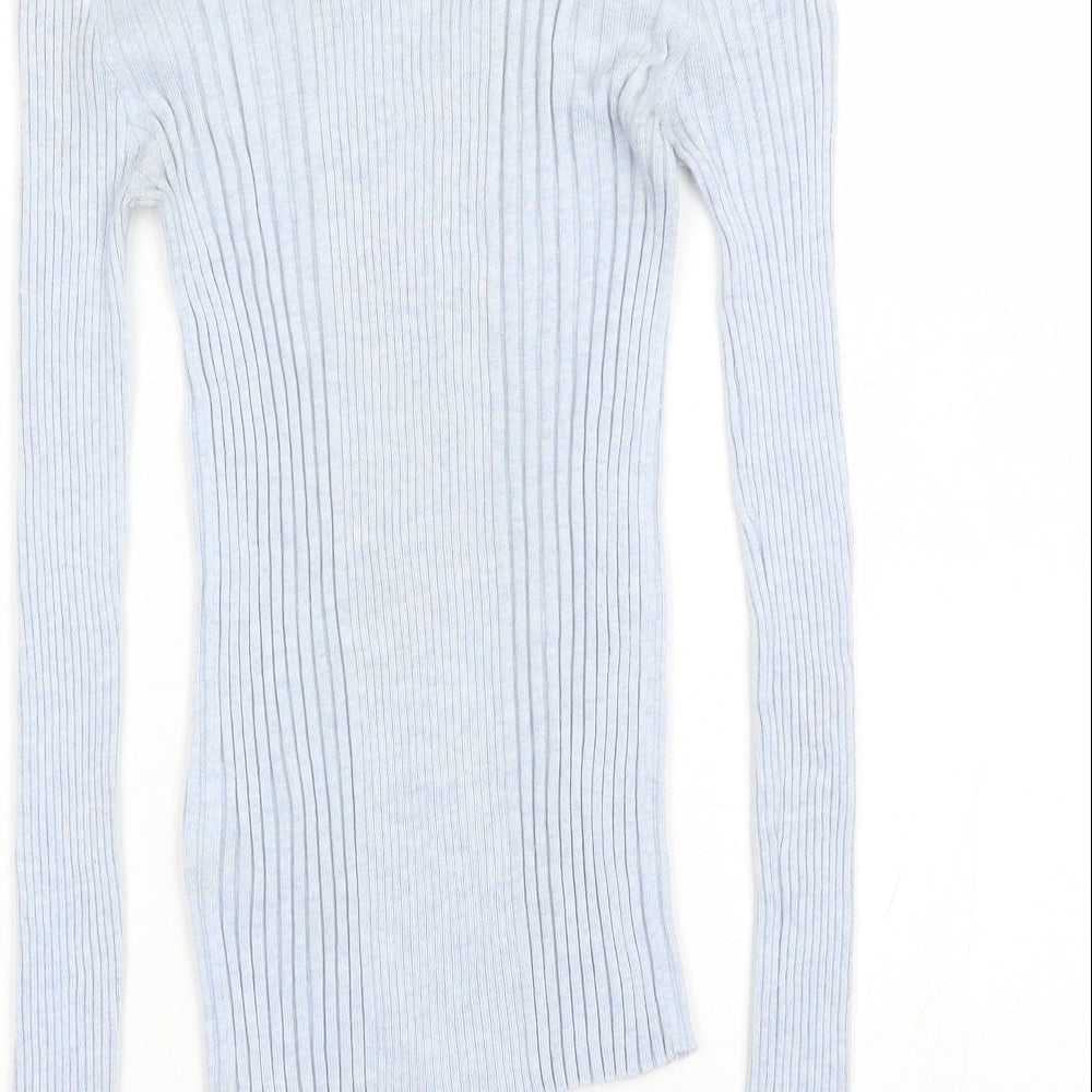 Atmosphere Womens Blue Round Neck  Nylon Pullover Jumper Size 6