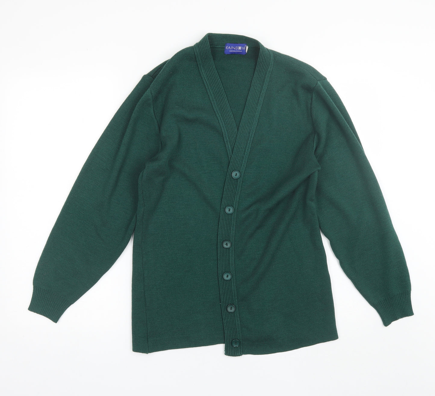 Rainbow Corporate Wear Womens Green V-Neck  Wool Cardigan Jumper Size S