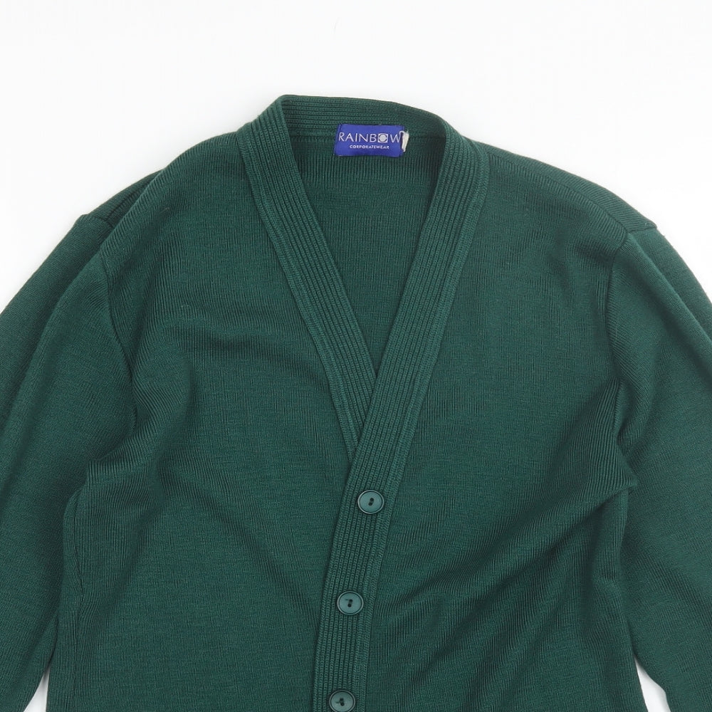 Rainbow Corporate Wear Womens Green V-Neck  Wool Cardigan Jumper Size S