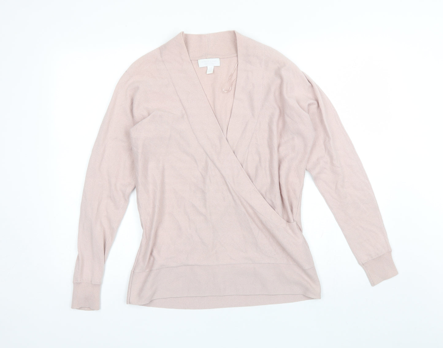 The White Company Womens Pink V-Neck  Wool Pullover Jumper Size 10