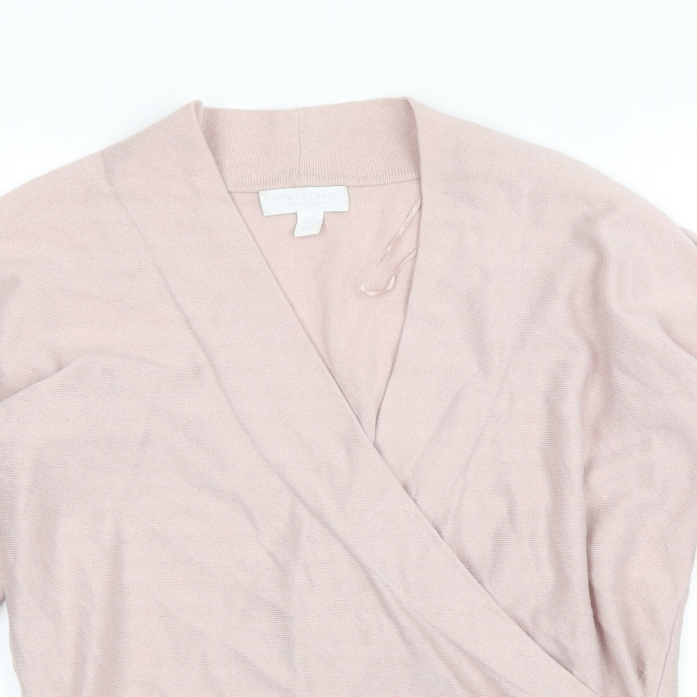 The White Company Womens Pink V-Neck  Wool Pullover Jumper Size 10