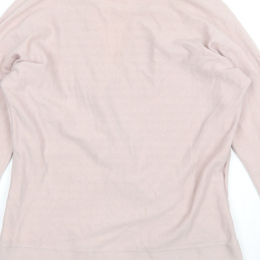The White Company Womens Pink V-Neck  Wool Pullover Jumper Size 10