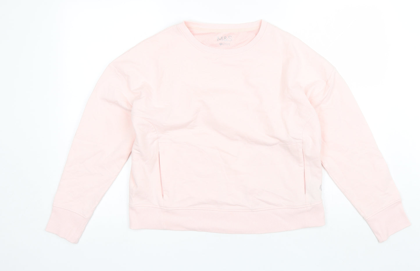 Marks and Spencer Womens Pink Round Neck  Cotton Pullover Jumper Size 10