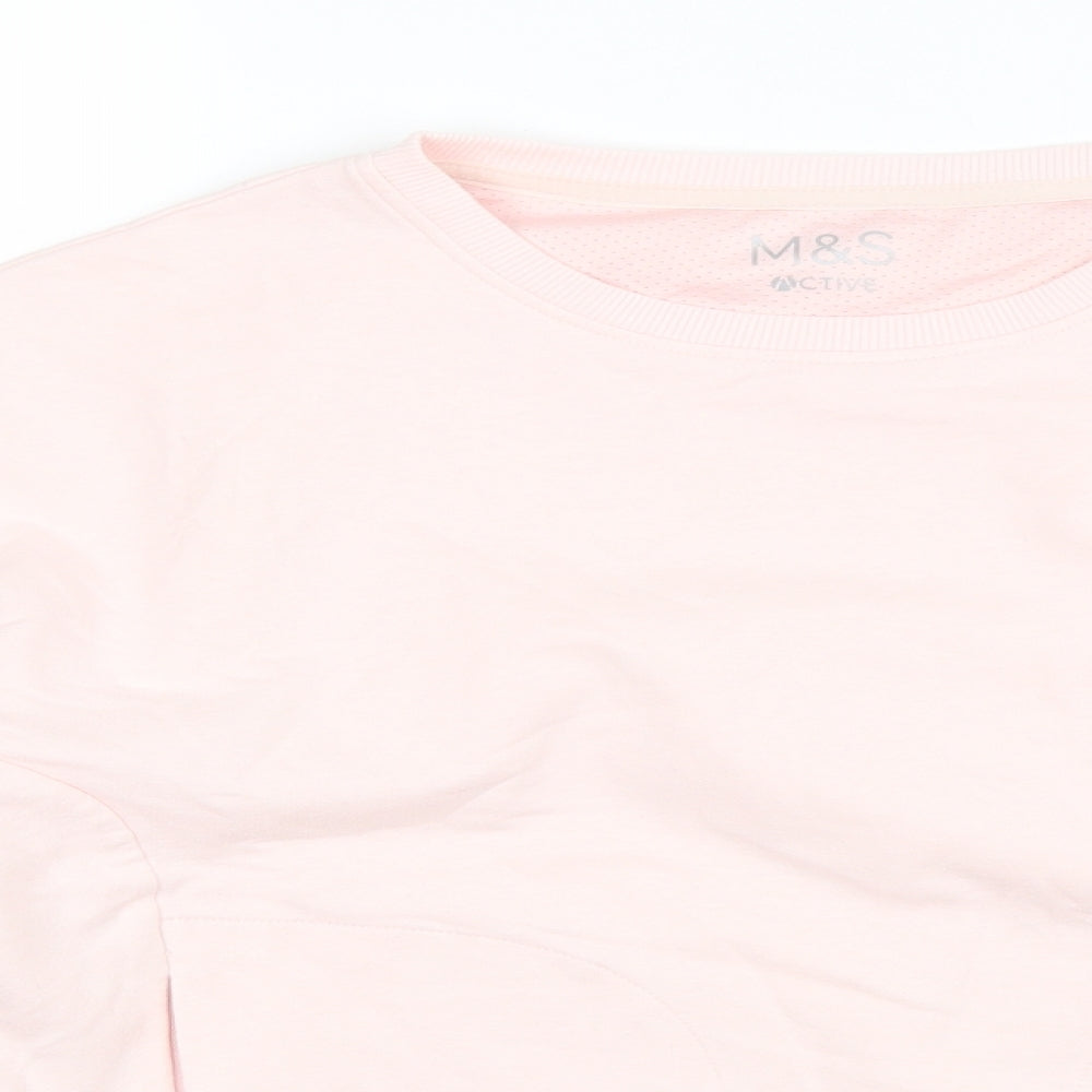 Marks and Spencer Womens Pink Round Neck  Cotton Pullover Jumper Size 10