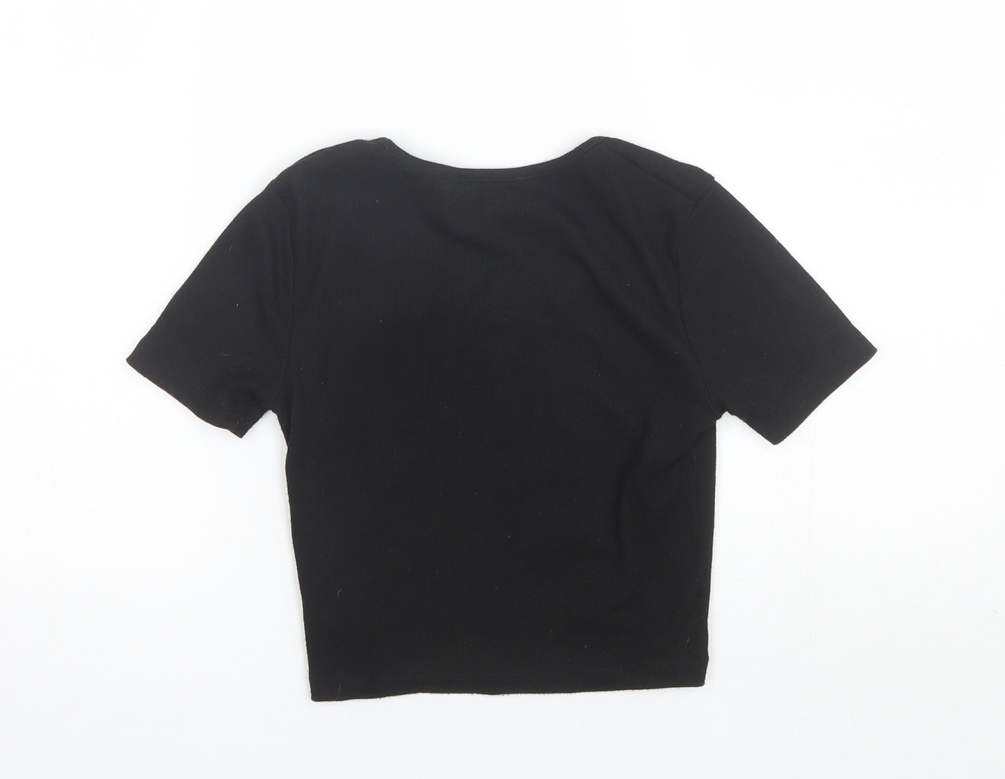 New Look Girls Black  Polyester Basic T-Shirt Size 10-11 Years Round Neck