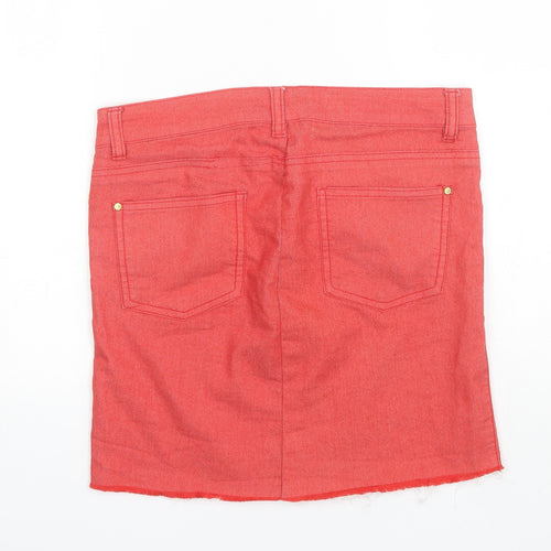 Denim Co Womens Red  Cotton Mini Skirt Size 10