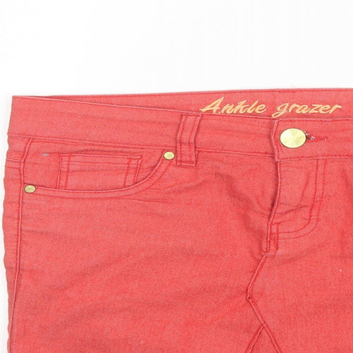 Denim Co Womens Red  Cotton Mini Skirt Size 10