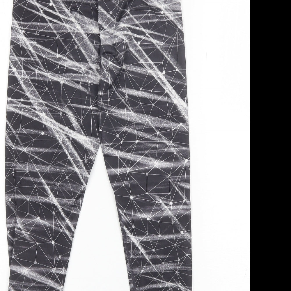 USA Pro Girls Black Geometric Polyester Jogger Trousers Size 13 Years  Regular