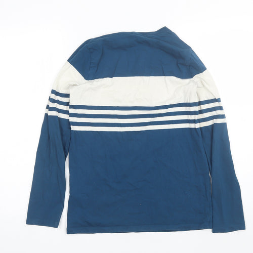 Burberry Girls Blue Striped Cotton Basic T-Shirt Size 14 Years Round Neck