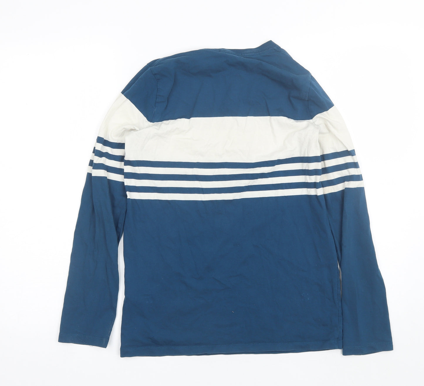 Burberry Girls Blue Striped Cotton Basic T-Shirt Size 14 Years Round Neck