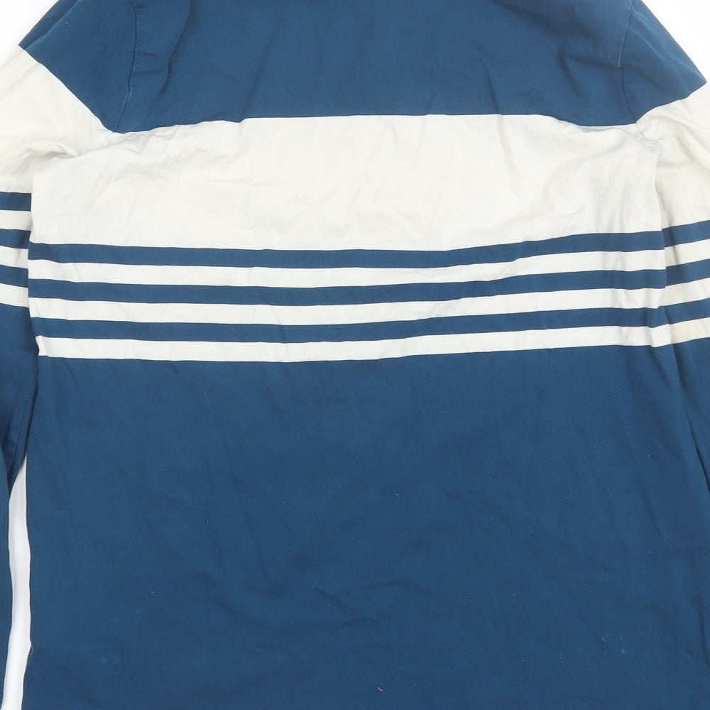 Burberry Girls Blue Striped Cotton Basic T-Shirt Size 14 Years Round Neck