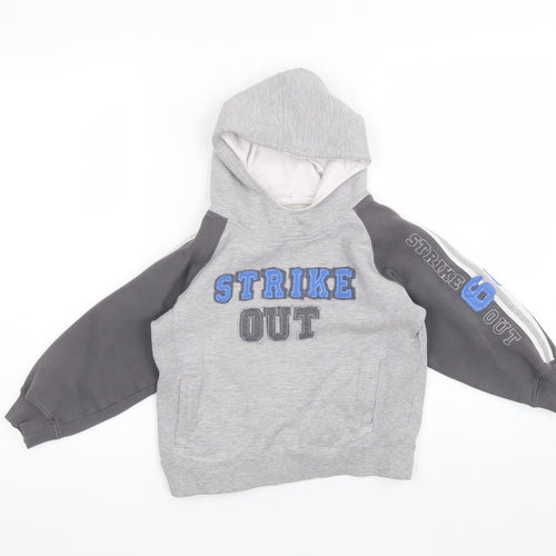 St Bernard Boys Grey  Cotton Pullover Hoodie Size 7 Years