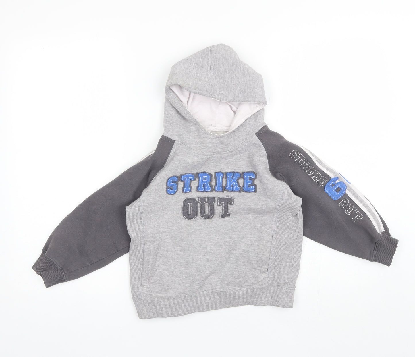 St Bernard Boys Grey  Cotton Pullover Hoodie Size 7 Years