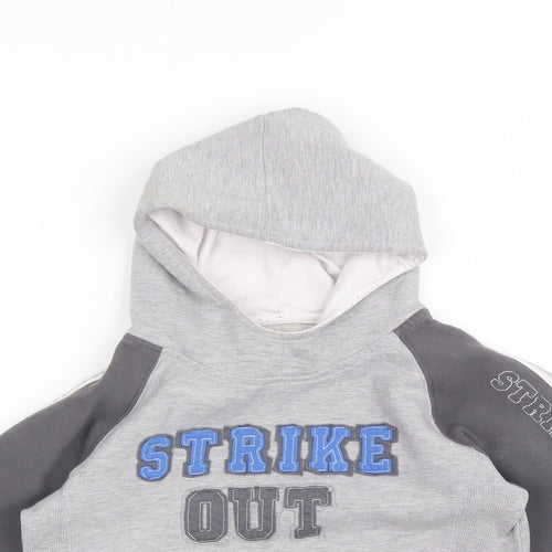St Bernard Boys Grey  Cotton Pullover Hoodie Size 7 Years