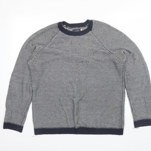 Topman Mens Blue Round Neck  Acrylic Pullover Jumper Size M