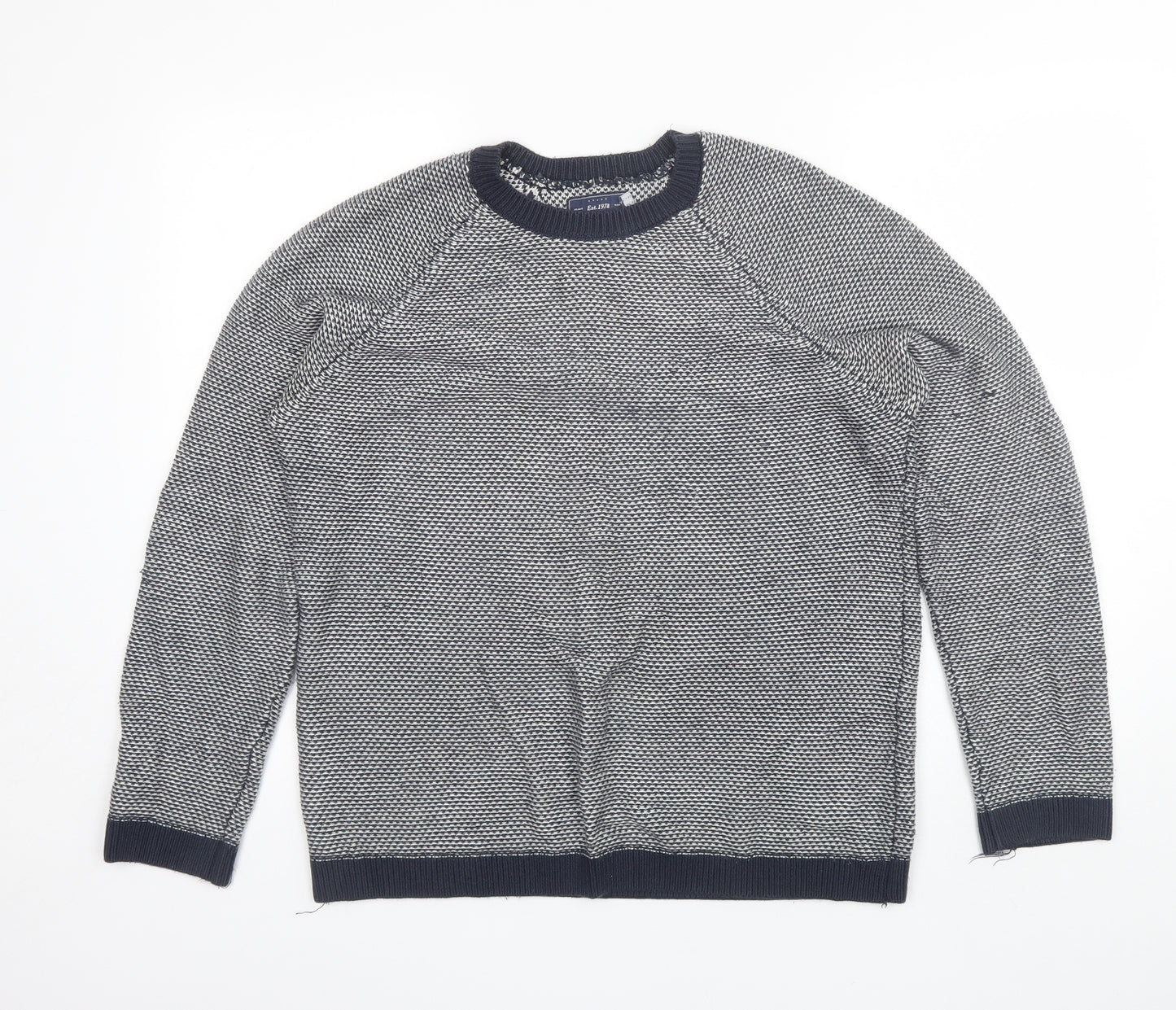 Topman Mens Blue Round Neck  Acrylic Pullover Jumper Size M