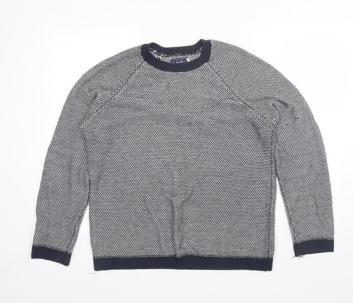 Topman Mens Blue Round Neck  Acrylic Pullover Jumper Size M