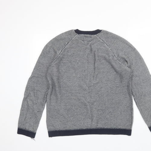 Topman Mens Blue Round Neck  Acrylic Pullover Jumper Size M