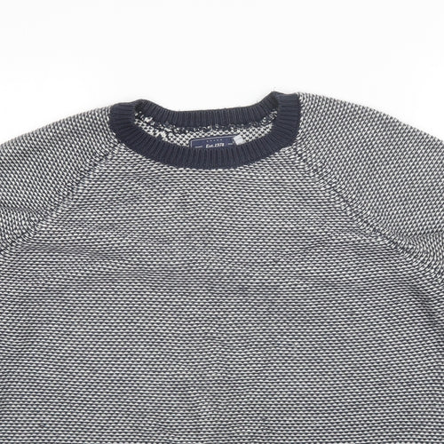Topman Mens Blue Round Neck  Acrylic Pullover Jumper Size M