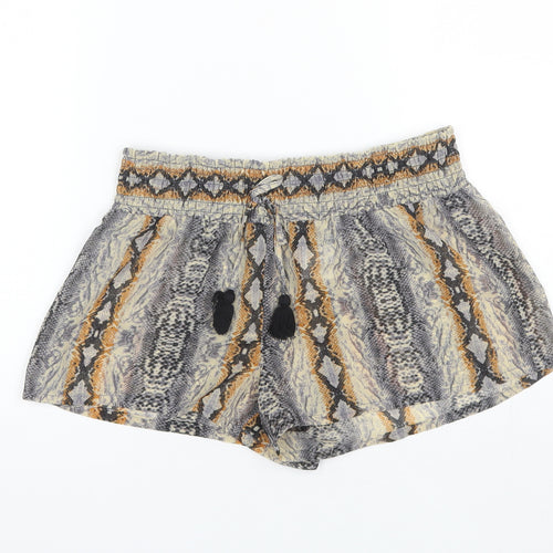 Etam Womens Grey Animal Print Polyester Culotte Shorts Size M L3 in Regular