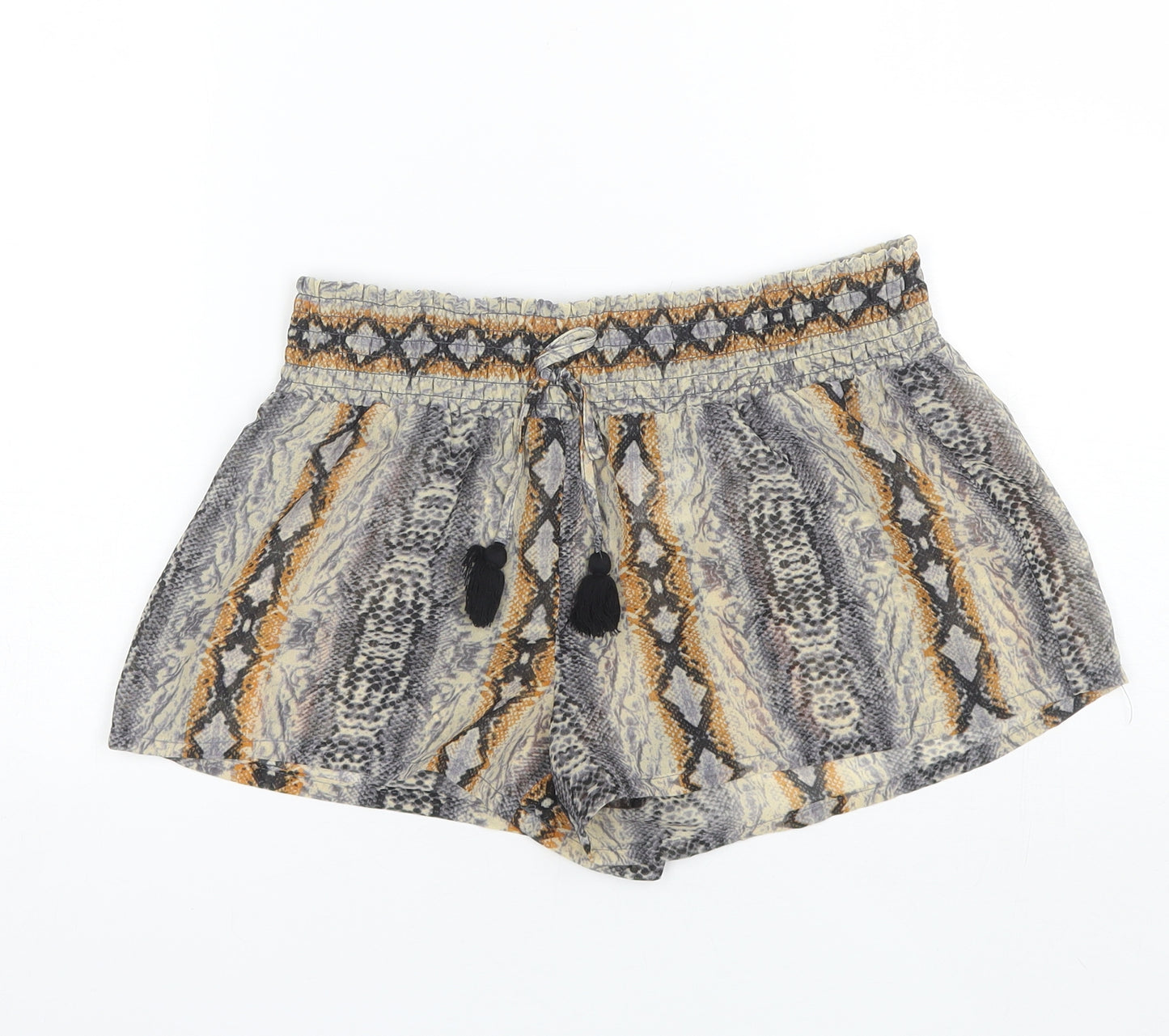 Etam Womens Grey Animal Print Polyester Culotte Shorts Size M L3 in Regular