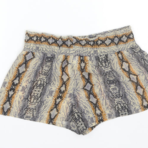 Etam Womens Grey Animal Print Polyester Culotte Shorts Size M L3 in Regular