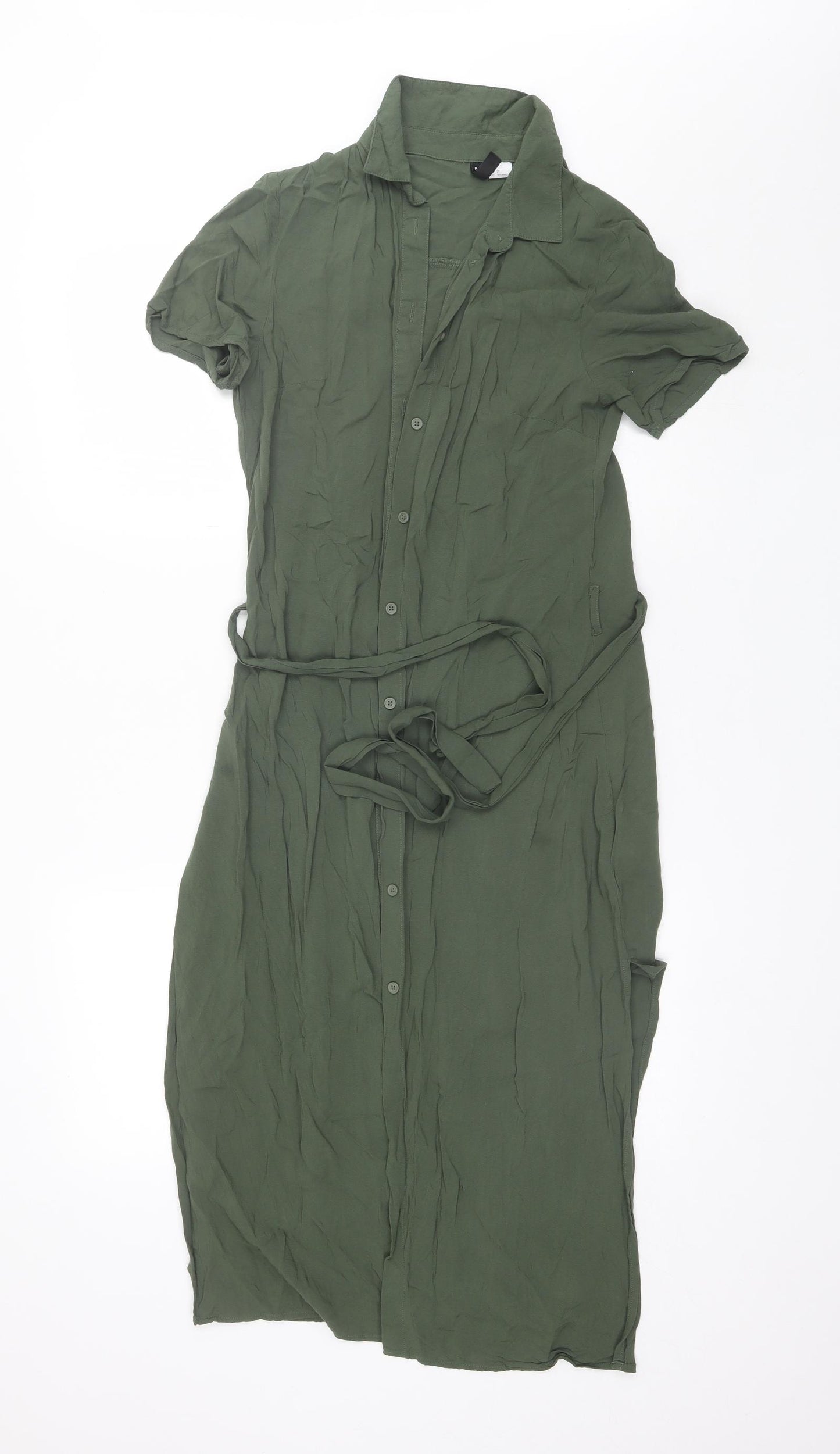 Divided Womens Green  Viscose T-Shirt Dress  Size 8  Collared