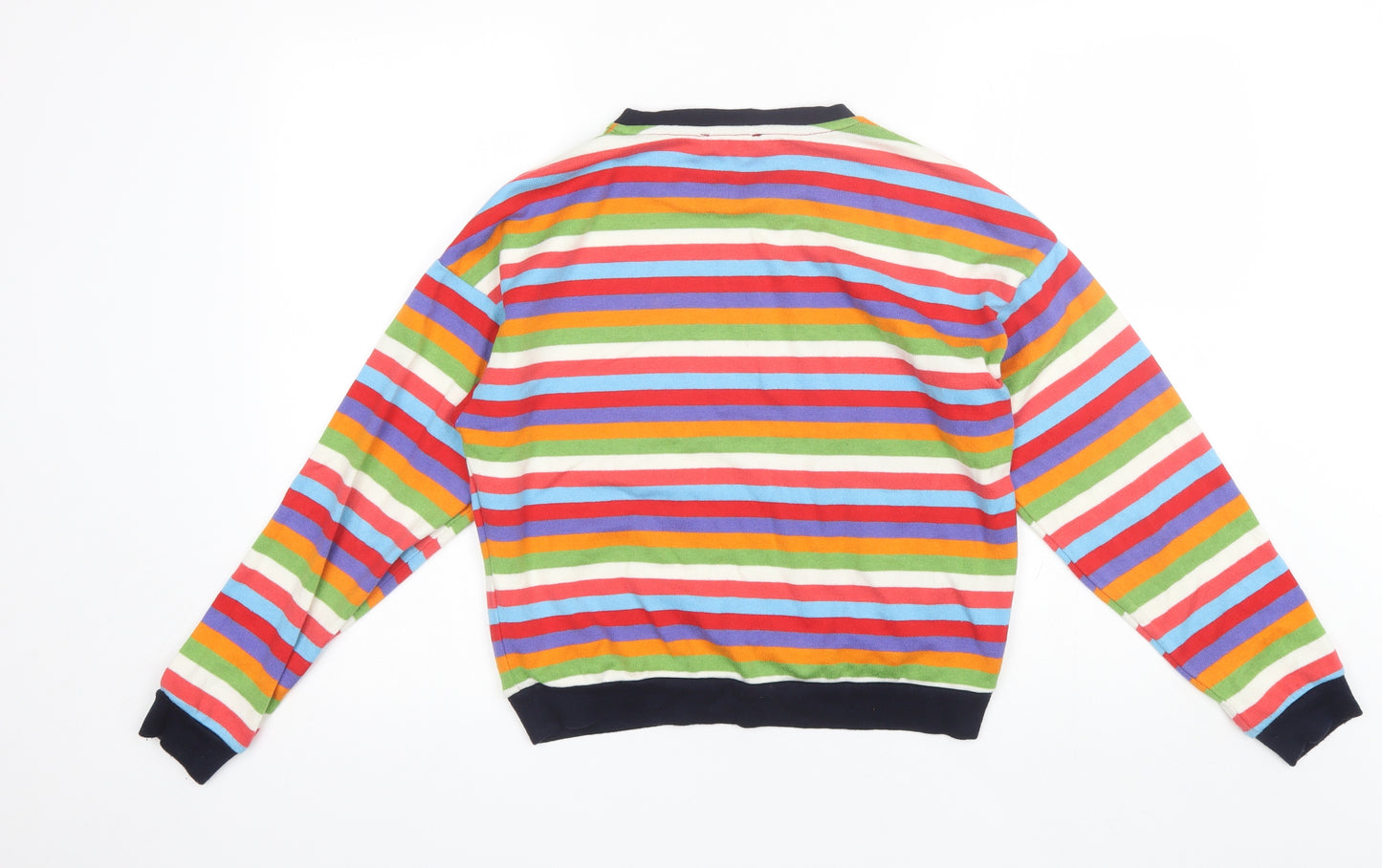 Berska Womens Multicoloured Round Neck Striped Acrylic Pullover Jumper Size S