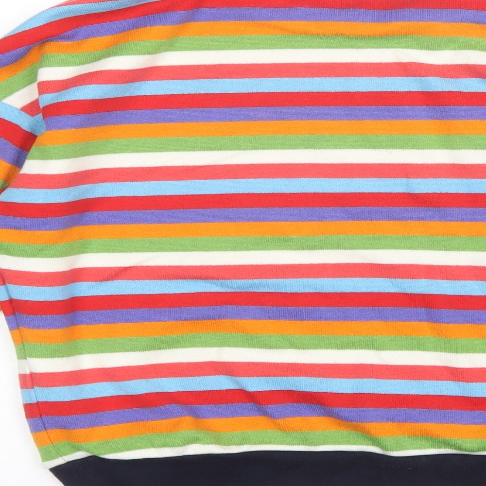 Berska Womens Multicoloured Round Neck Striped Acrylic Pullover Jumper Size S