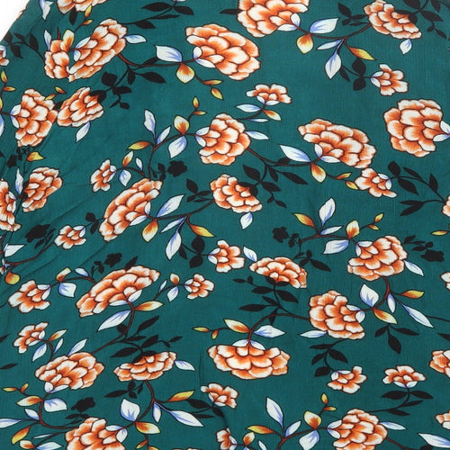 Boohoo Womens Green V-Neck Floral Viscose Shrug Jumper Size 8