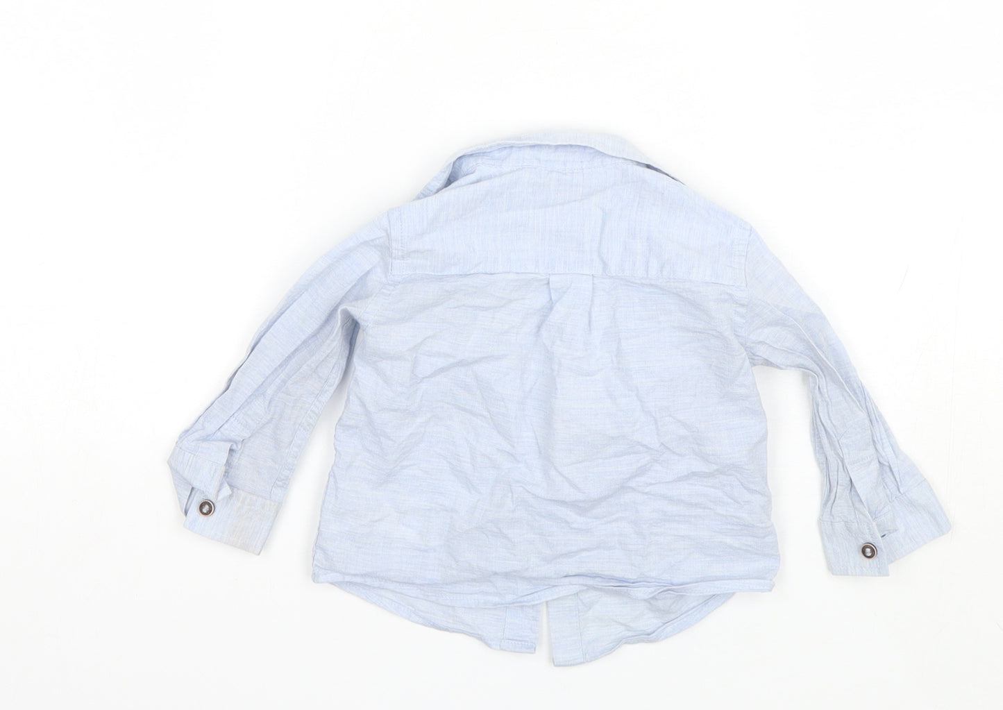 NEXT Baby Blue  Cotton Basic Button-Up Size 6-9 Months Collared