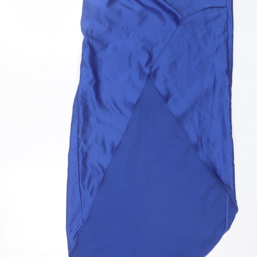 Topshop Womens Blue  Polyester A-Line Skirt Size 10