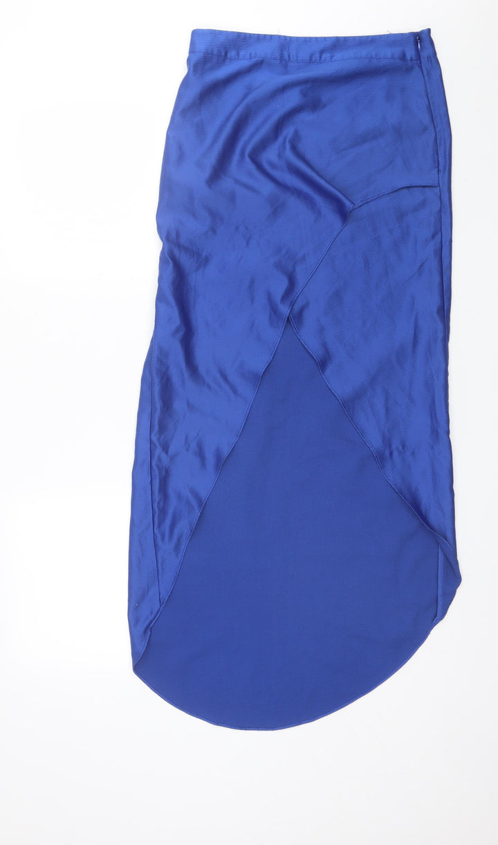 Topshop Womens Blue Polyester A-Line Skirt Size 10