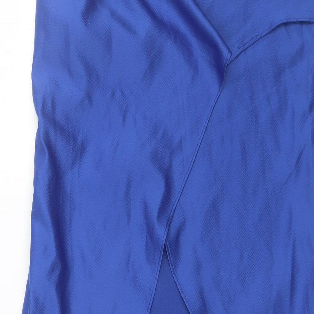 Topshop Womens Blue  Polyester A-Line Skirt Size 10