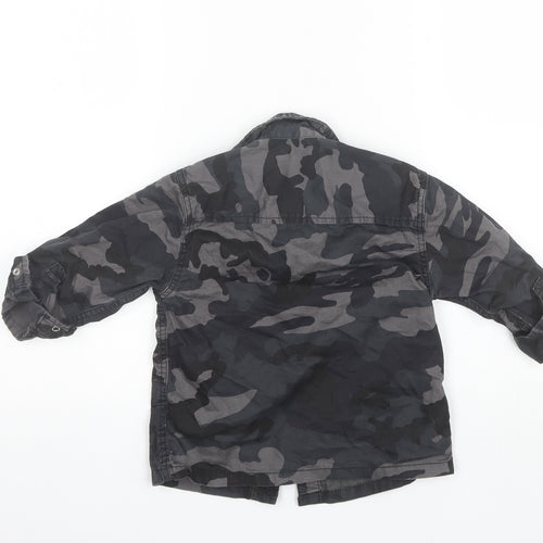NEXT Boys Black Camouflage Cotton Basic Button-Up Size 3 Years Collared