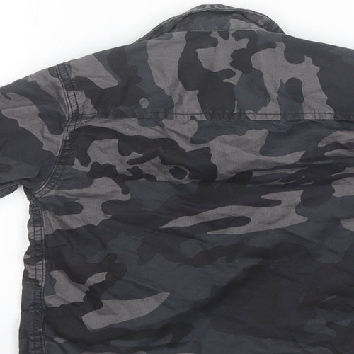 NEXT Boys Black Camouflage Cotton Basic Button-Up Size 3 Years Collared
