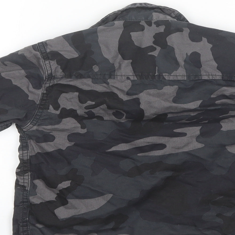 NEXT Boys Black Camouflage Cotton Basic Button-Up Size 3 Years Collared