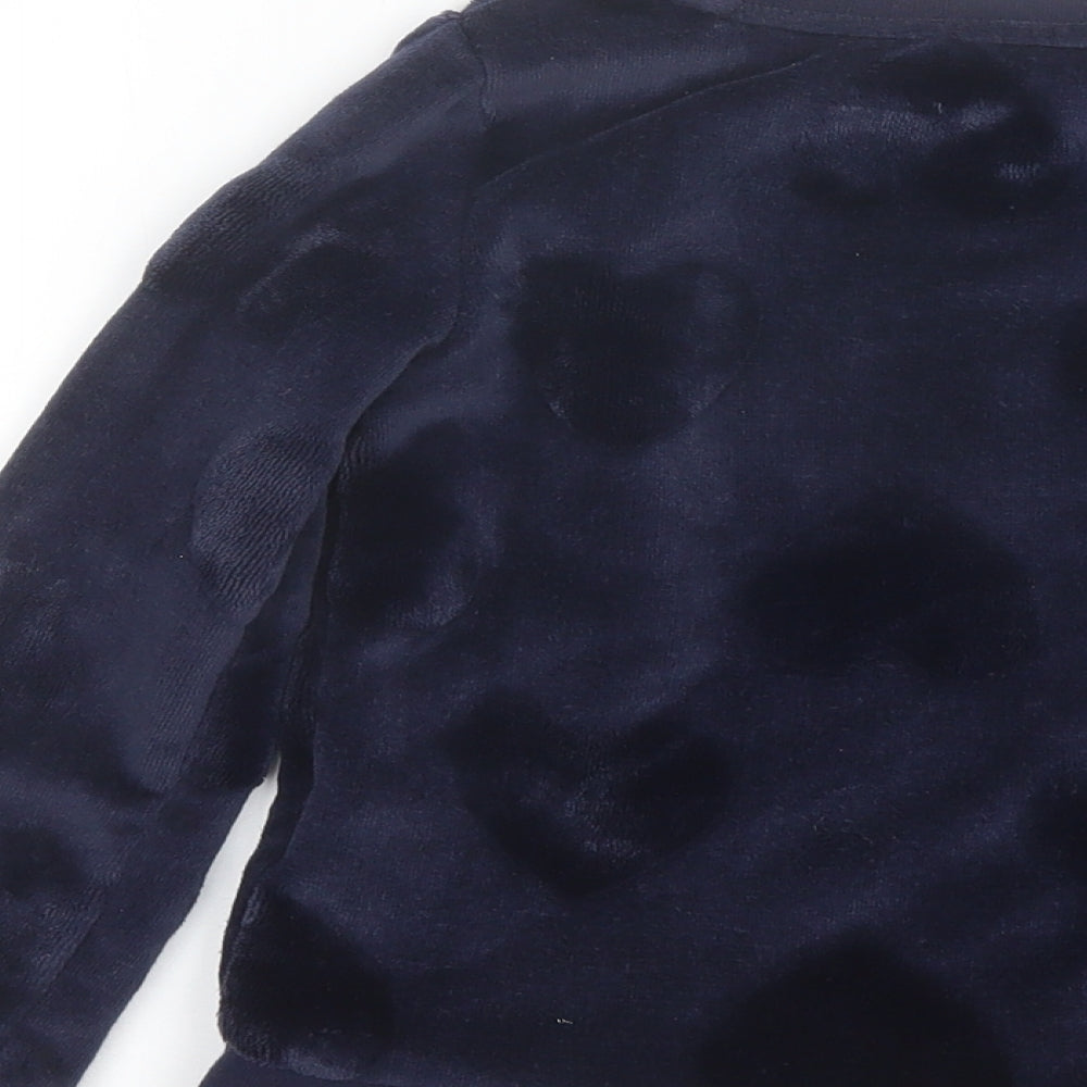 H&M Girls Blue Round Neck  Polyester Pullover Jumper Size 5-6 Years