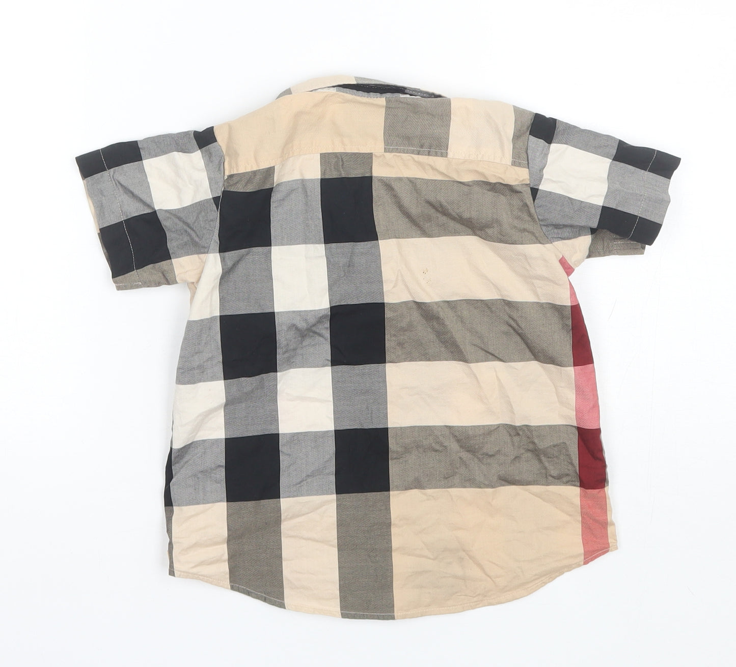 Burberry Boys Black Plaid Cotton Basic Button-Up Size 3 Years Collared