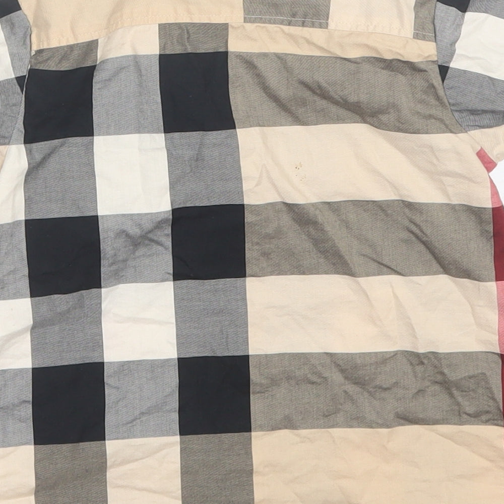 Burberry Boys Black Plaid Cotton Basic Button-Up Size 3 Years Collared