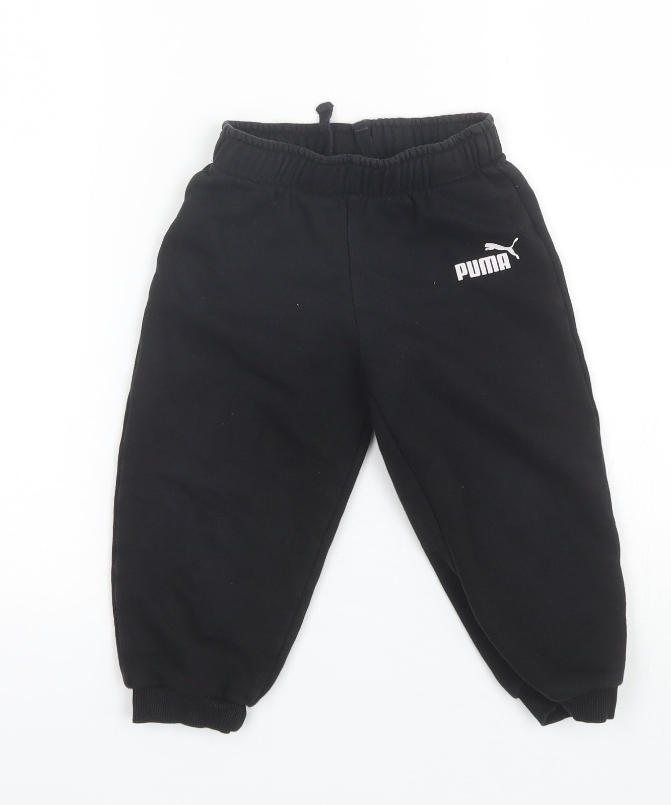 PUMA Boys Black  Polyester Sweatpants Trousers Size 2-3 Years  Regular